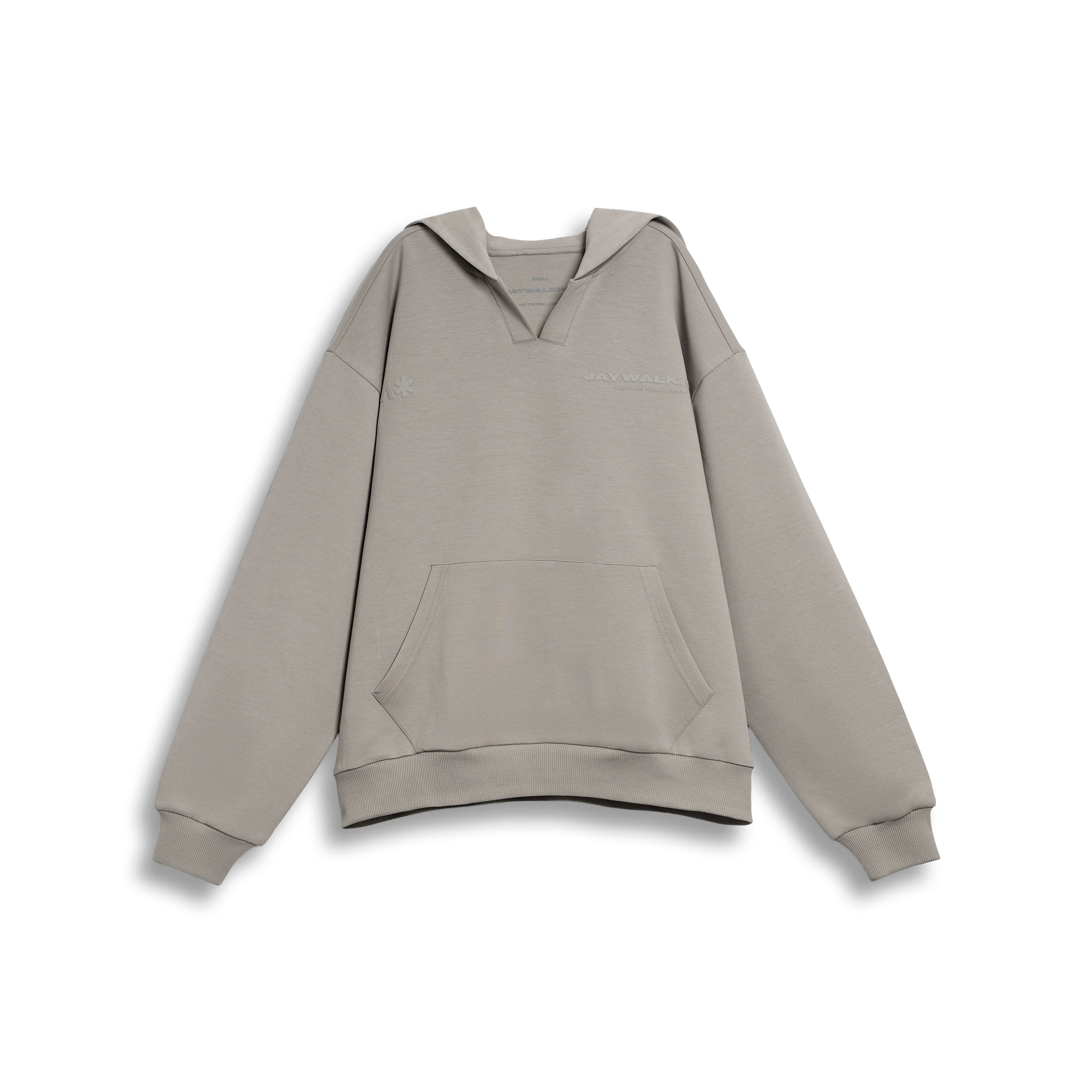 RICH HOODIE IN OYSTER GREY [UNISEX] – JAYWALKING - Image 4